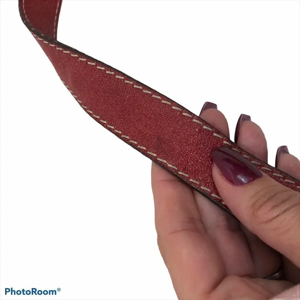 Abro Large Red Leather Italian Made Bag‎ Purse Tote